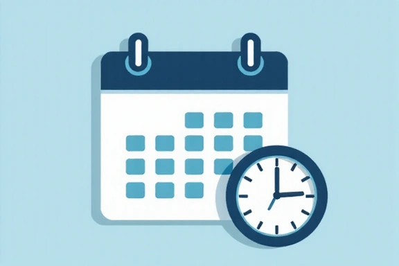 Naptár és óra ikon, amely az online időpontfoglalást szimbolizálja